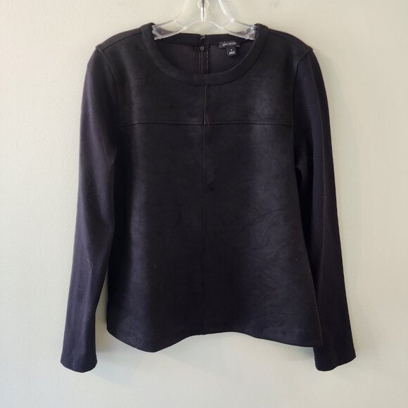 Ann Taylor Faux Suede Mixed Media Top, Size M, Like New - Picture 2 of 5
